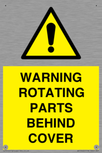 WARNING ROTATING PARTS BEHIND COVER